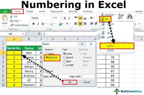 Auto-Incrementing Serial Number in Excel