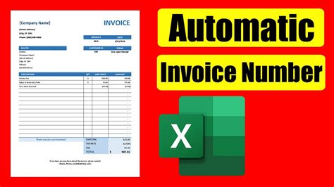 Auto-Increment Invoice Numbers in Excel