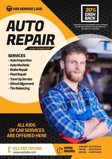 Auto Repair Shop Flyer Template 1