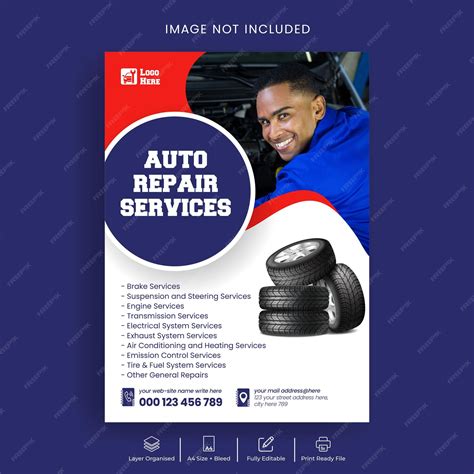 Auto Repair Shop Flyer Template Design