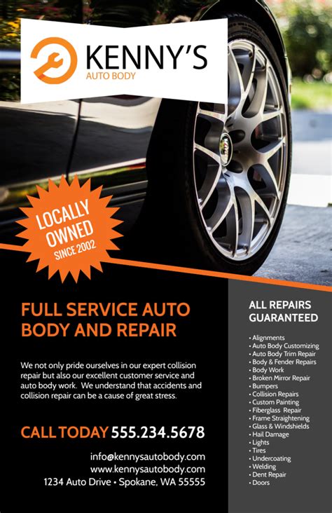 Auto Repair Shop Flyer Template Examples