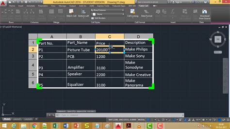 AutoCAD Spreadsheet Integration