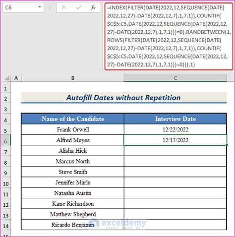 AutoFill Dates