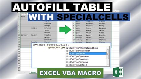 Autofill Text Using VBA Macro