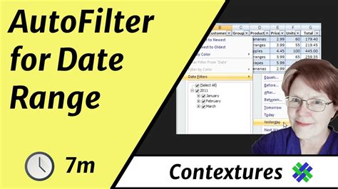 Using AutoFilter to Filter by Date