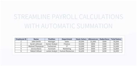 Automate Payroll Calculations