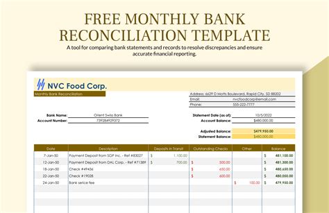 Automated Bank Reconciliation Template