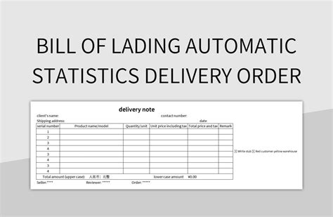 Automated Bill of Lading Template Example 4