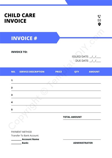 Automated Child Care Invoice Template