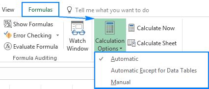 Enable Automatic Calculation Mode in Excel