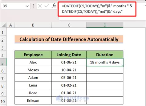 automatic date calculation excel template