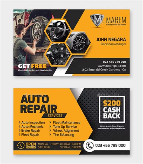 Automotive Maintenance Business Card Template