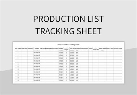 Automotive Production Tracking Template