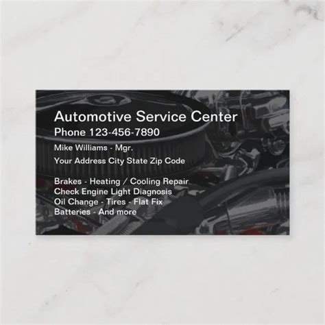 Automotive Service Center Business Card Template