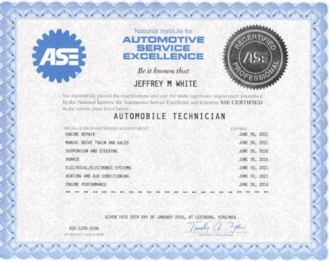 Automotive Technician Certifications