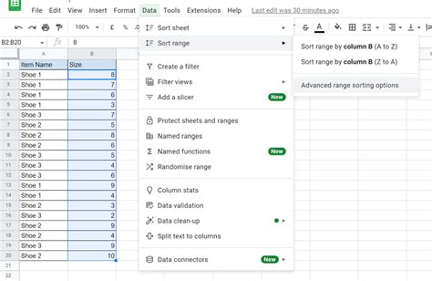 AutoSort Feature in Excel