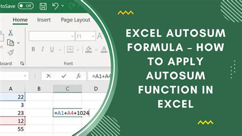 Using the AutoSum feature to enter a formula in cell G6