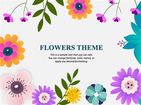 Autumn flowers PowerPoint template