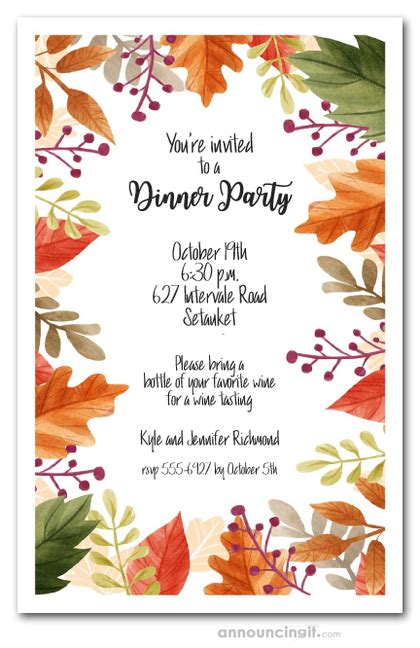 Autumn Leaf Party Invitation Template