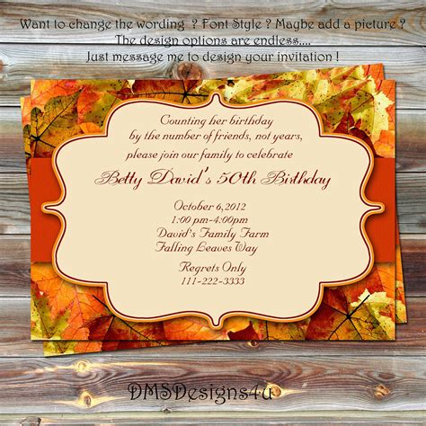 Autumn Themed Party Invites