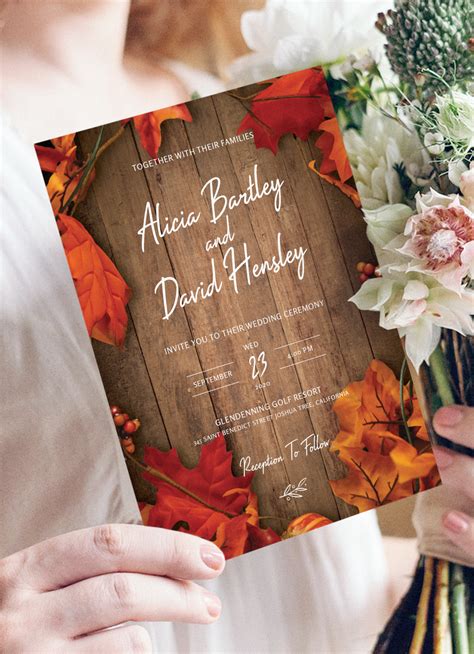 Autumn Wedding Invitation Template