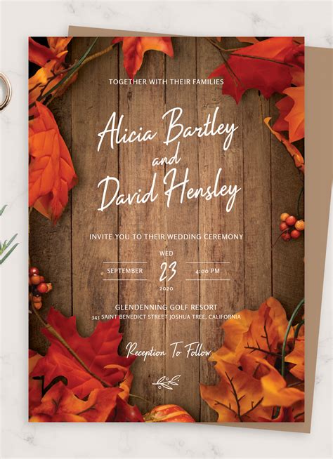 Autumn Wedding Invitation Template