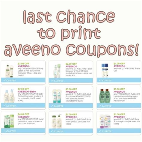 Aveeno printable coupons image