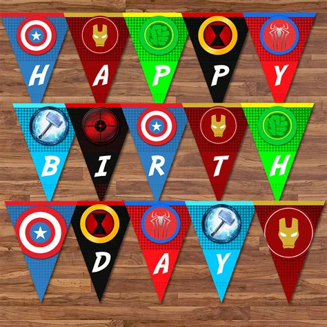 Avengers Birthday Banner Printables