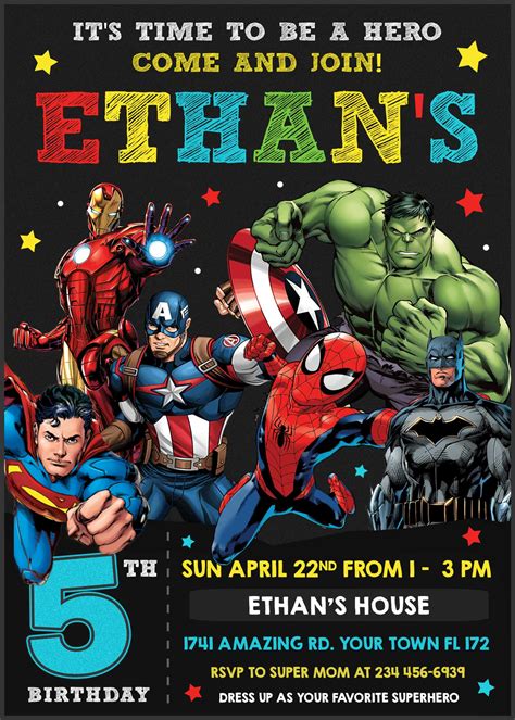 Avengers Birthday Invitation Gallery 1