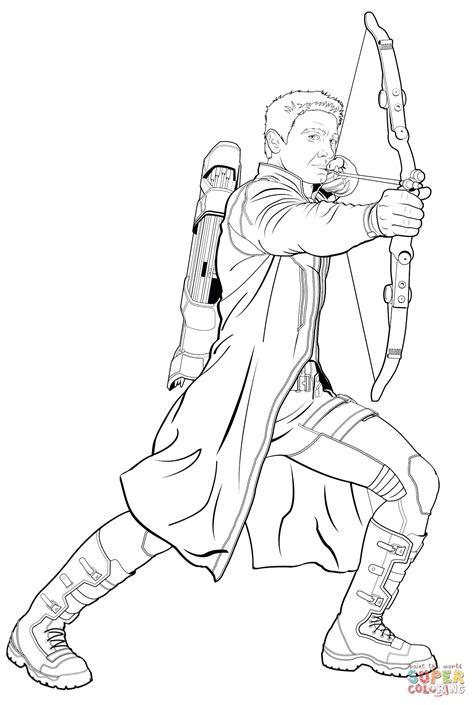 Avengers printable coloring pages hawkeye