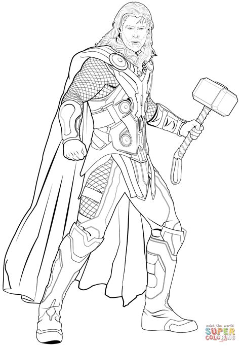 Avengers printable coloring pages thor