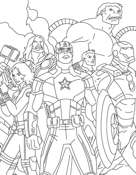 Avengers Team Coloring Page 7