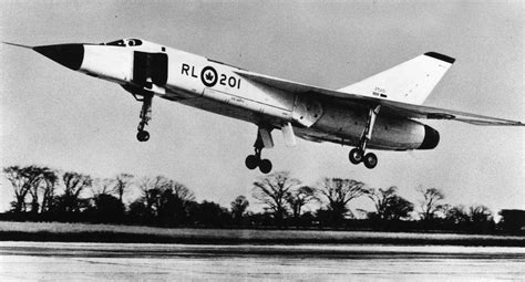 Avro Arrow in flight, colorized