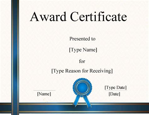 award certificate template