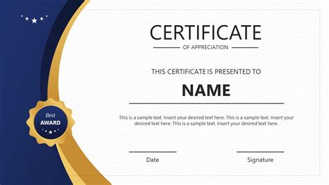 Award Certificate Template PowerPoint