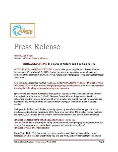 Award Press Release Template