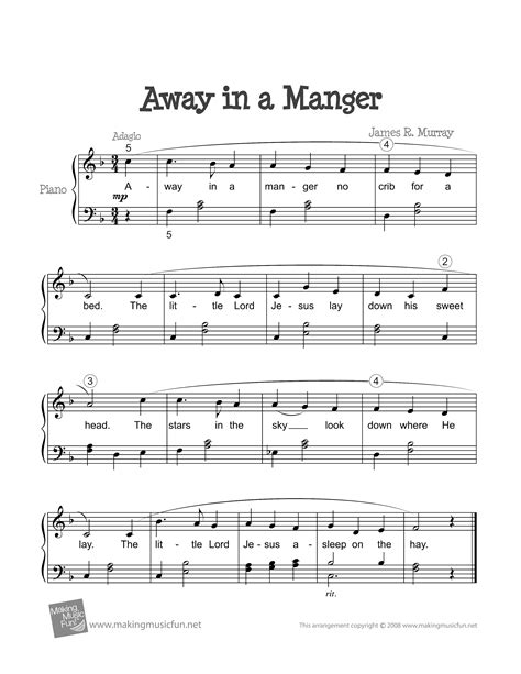 Free Printable Download of Away in a Manger Lyrics