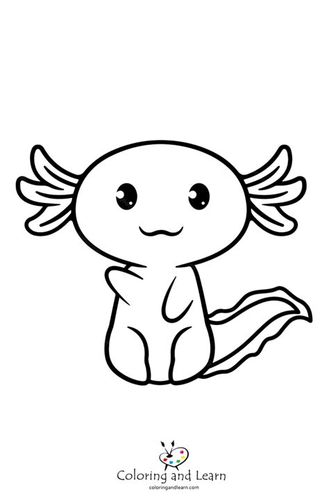 A set of coloring pages featuring axolotls for kids