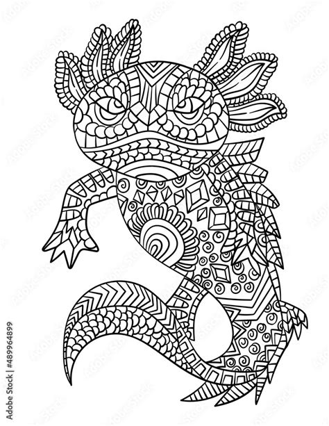 Axolotl Mandalas Coloring Pages