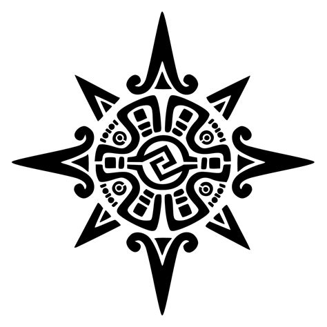 Aztec Sun Tattoo Design