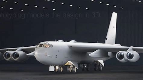 A B-52 Stratofortress on the assembly line