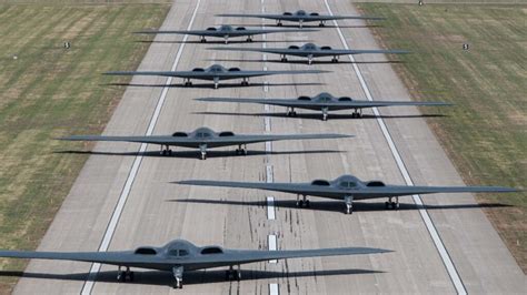 B2 Stealth Bomber in formation