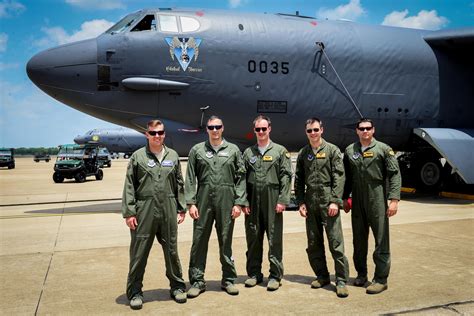 B-52 Crew Members in Flight