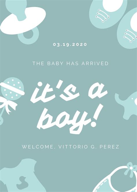 Baby Announcement Templates for Boys