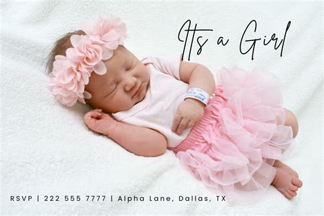 Baby Announcement Templates for Girls