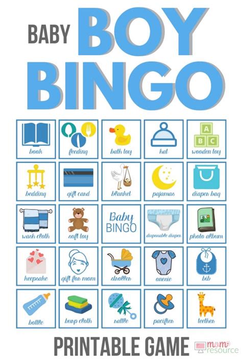 Free Printable Baby Bingo Cards Download