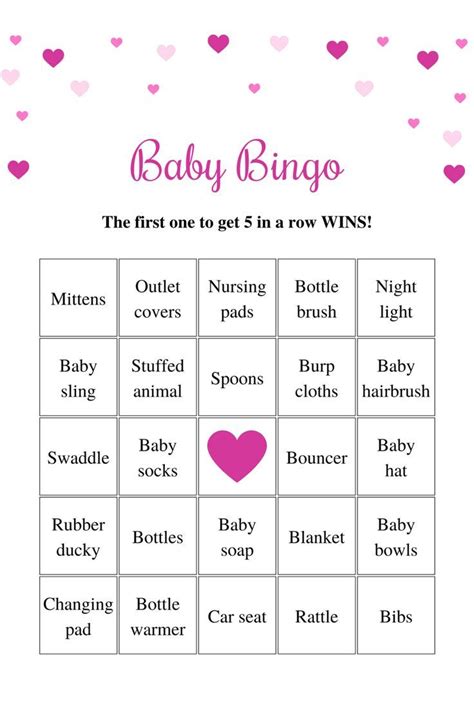 Baby Bingo Cards Template 7