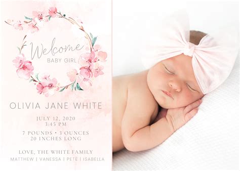 Baby birth announcement cards