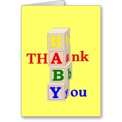 Baby blocks thank you card