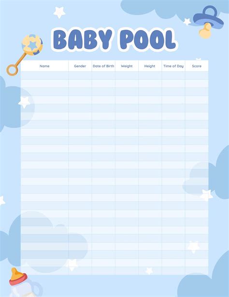 Baby Due Date Pool Template 2